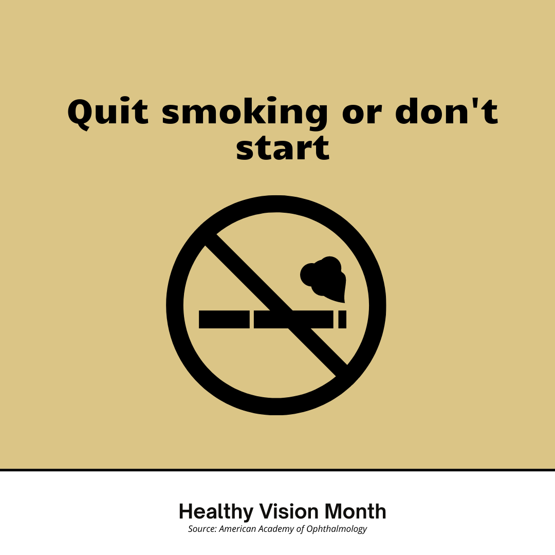 No Smoking for Healthy Vision Month